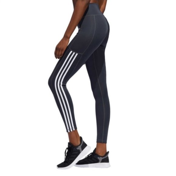NWT Adidas 3 Stripe High waist Pocket 7/8 Tights - Picture 2 of 14